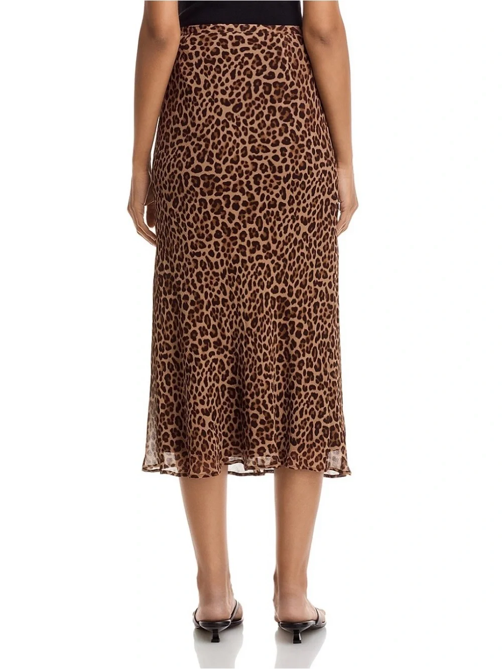 NWOT- PAIGE Cicely 100% Silk Leopard Midi Skirt Natural Multi Size 6 🐆